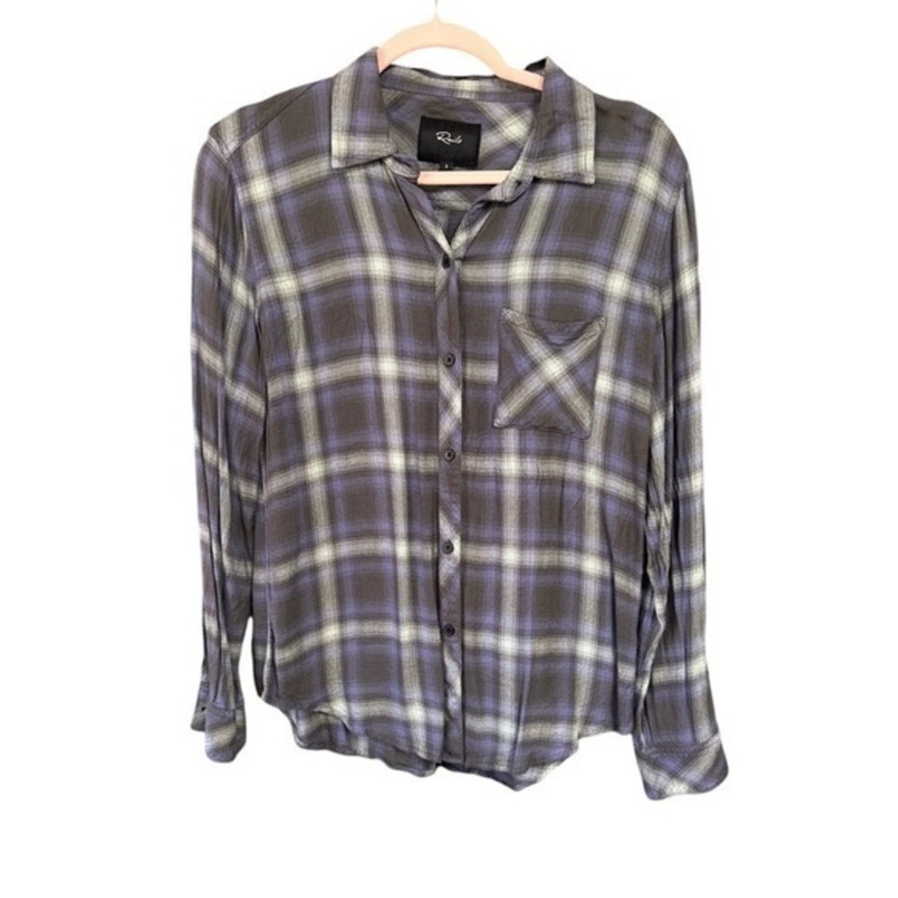 Rails Hunter Purple Gray Plaid Button Down Shirt Women's Small Soft Casual - Picture 2 of 5